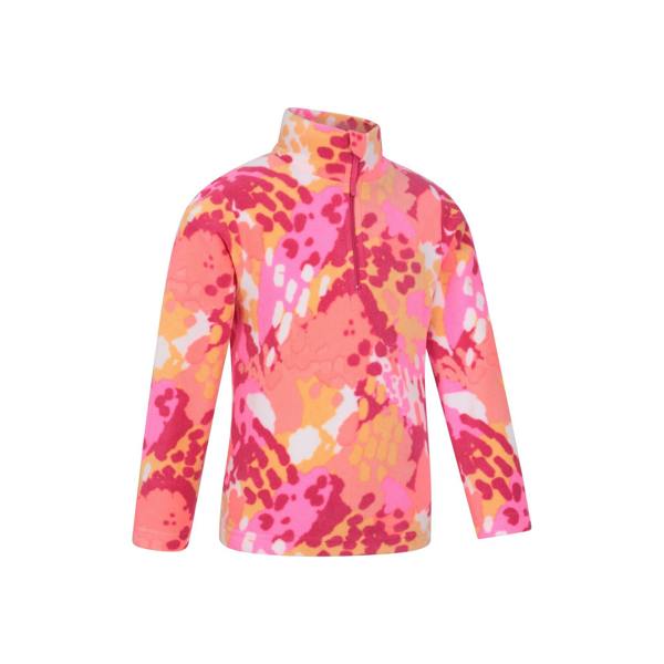 Mountain Warehouse Childrens/Kids Endeavour Abstract Half Zip Fleece Top - Coral - 