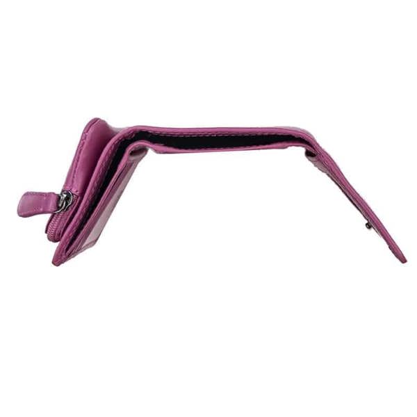 top view of fuchsia soft leater purse giorgia verona