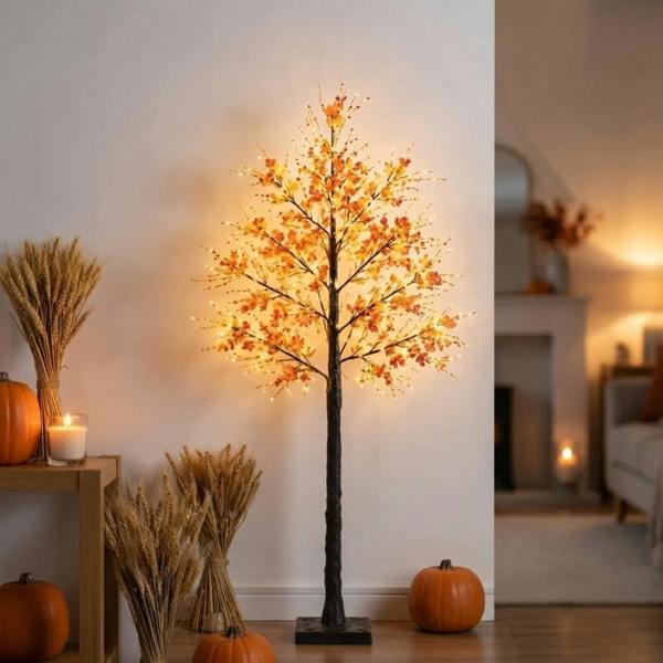 Garden Greatness Illuminated Autumn Maple Leaf Tree Ornament