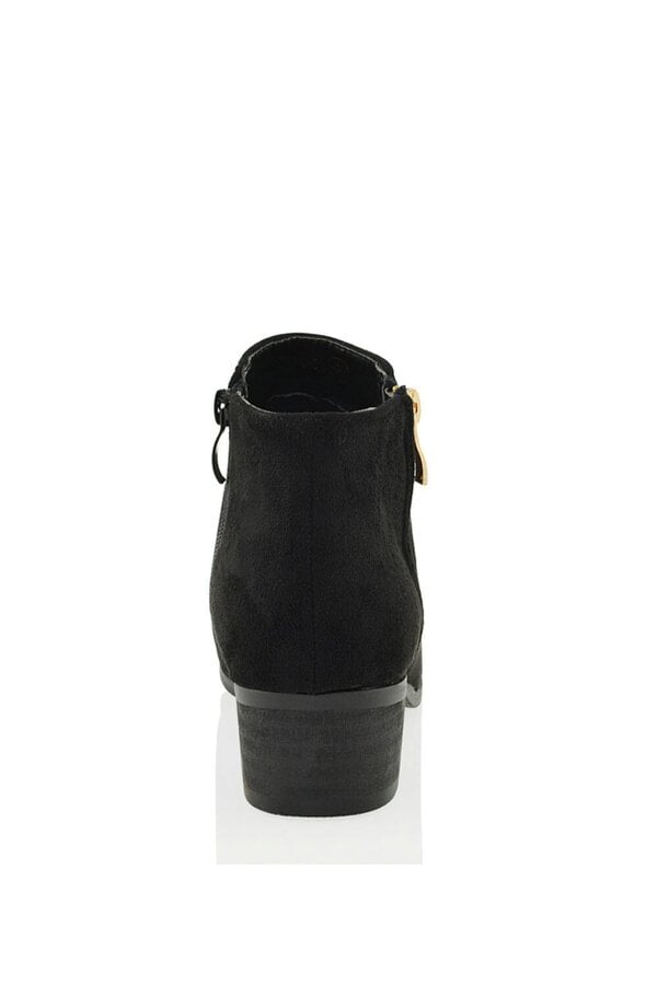 XY LONDON Low Heel Zip Up Western Ankle Boots