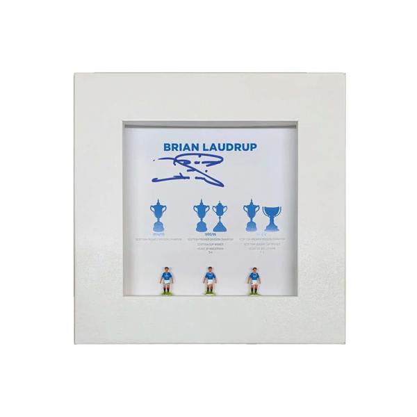 Unbranded Brian Laudrup signed hand painted Rangers Subbuteo style display
