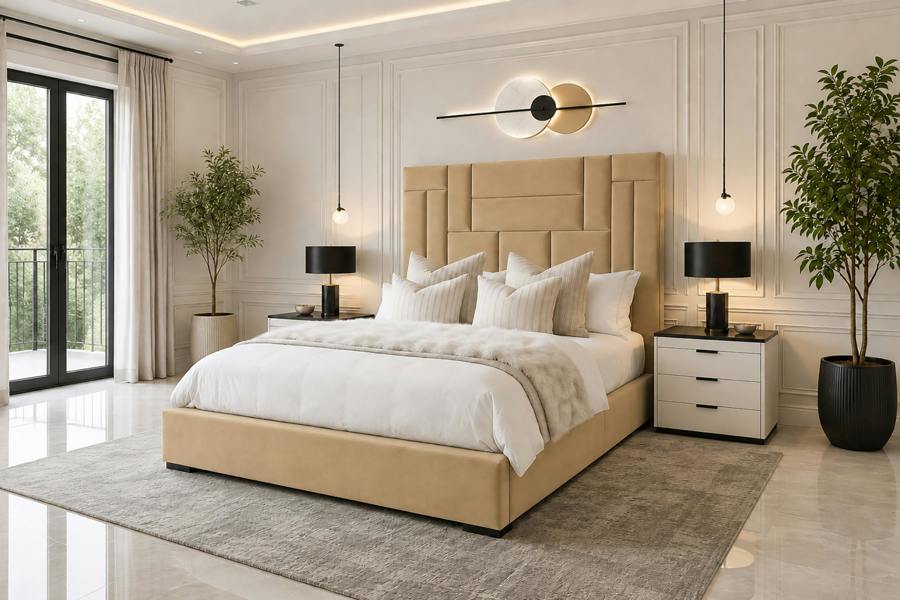 Paradise Beds Abstract Haven Ottoman Bed With Headboard