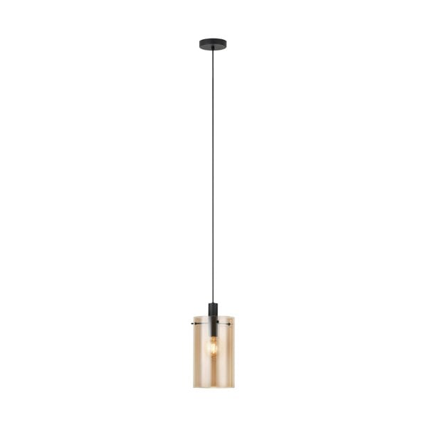 EGLO Polverara Amber Glass Single Pendant Light WBS