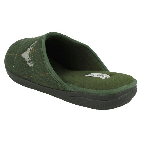 Padders Mens Padders Stag Detailed Mule Slippers Stag