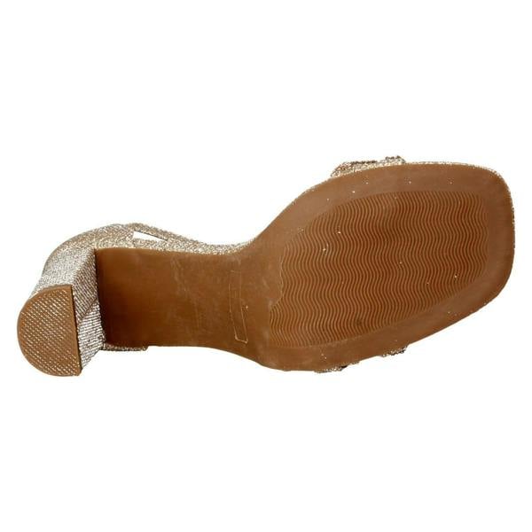 Spot On Ladies Spot On Ankle Strap Glitter Sandals F12036