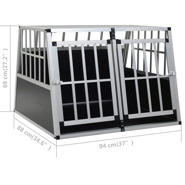 Berkfield Dog Cage with Double Door 94x88x69 cm