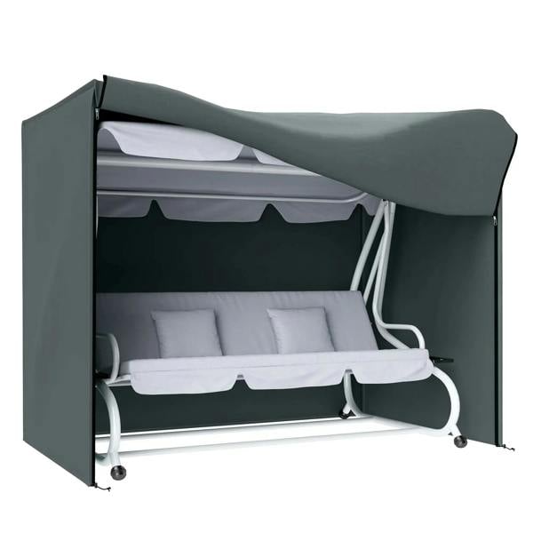 Grey 3-seater swing chair protective cover, 220 x 125 cm, full enclosure