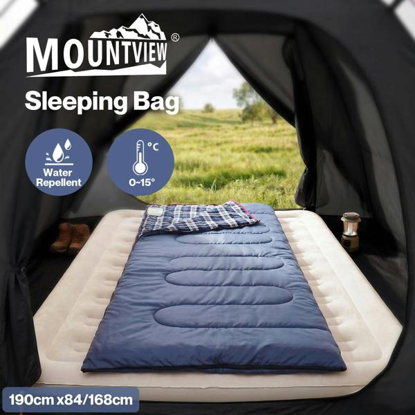 Mountview Camping Sleeping Bag Single Waterproof Warm Soft Adult Hiking 3 Season