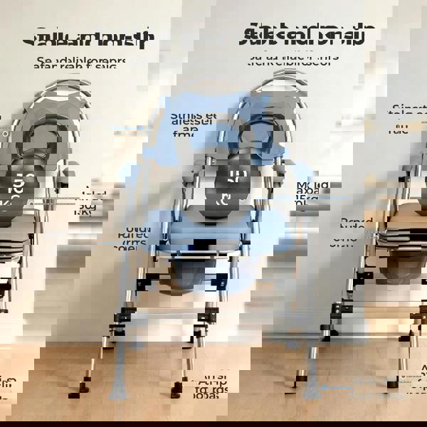 Levede Commode Chair for Bedroom Folding Adjustable Bedside Toilet Shower Chair