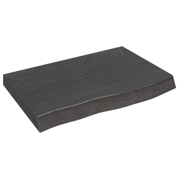 Berkfield Wall Shelf Dark Grey 60x40x6 cm Treated Solid Wood Oak