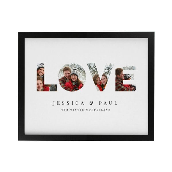 Personalised Memento Company Personalised LOVE Photo Upload Black Poster Frame