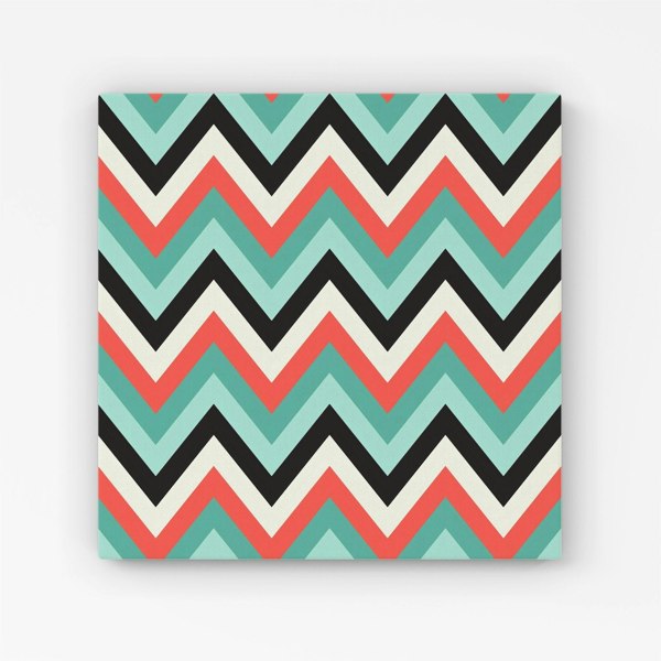 Warren Reed Geometric Colored Chevron Pattern Canvas