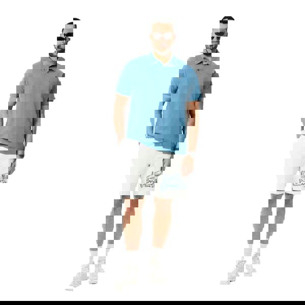 Lacoste Mens Fleece Graphic Print Shorts - Cream - 