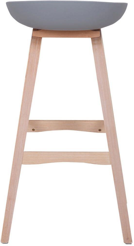 Lamboro Equator Single Kitchen Bar Stool, Fixed Wooden Legs And Footrest, Premium Breakfast Bar & Home Barstool, Grey