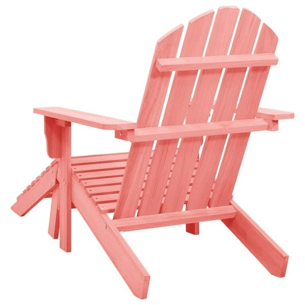 Berkfield Garden Adirondack Chair with Ottoman Solid Fir Wood Pink