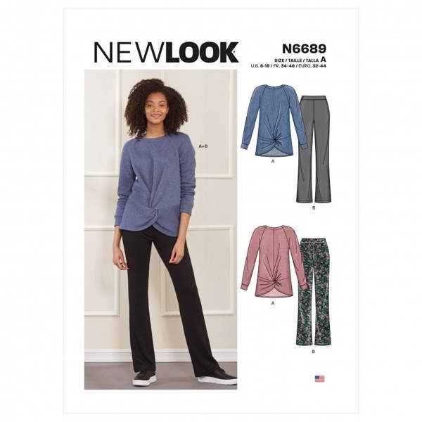 New Look Sewing Pattern 6689, Tops, Trousers for Women, A (6-8-10-12-14-16-18) - Intermediate
