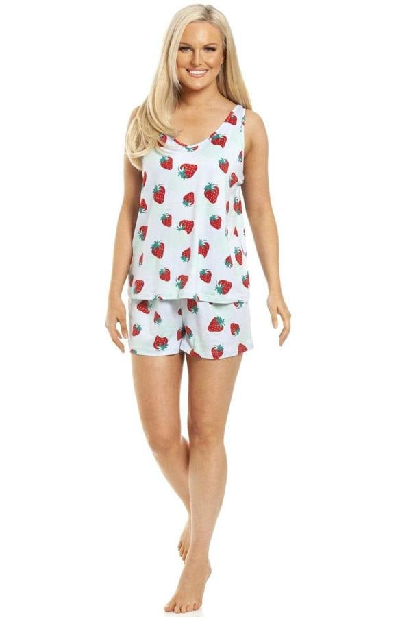 Womens Short Floral Print Spandex Pyjama Set
