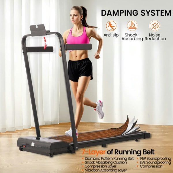 Leaper 2 in 1 Foldable Home Fitness Walking Running Treadmill With Handrail