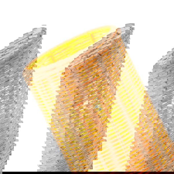 Traditional Natural Woven Rattan Table Lamp with Rubber Wood Base Image 4