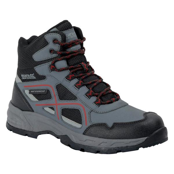 Regatta Mens Vendeavour Walking Boots - Granite/Rio Red - 