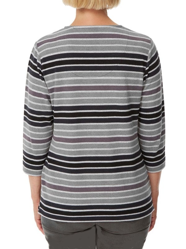PennyPlain Striped Top  - Black