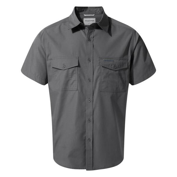 Craghoppers Mens Kiwi Short-Sleeved Shirt - Ombre Blue - 