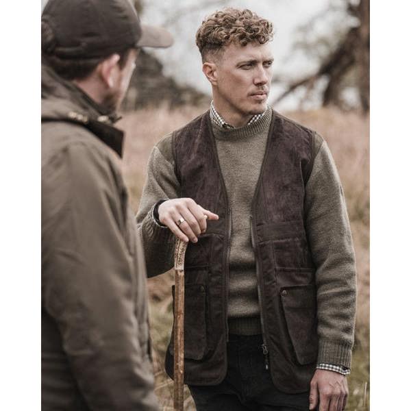 Hoggs of Fife Struther shooting vest worn by country sportsman in the field