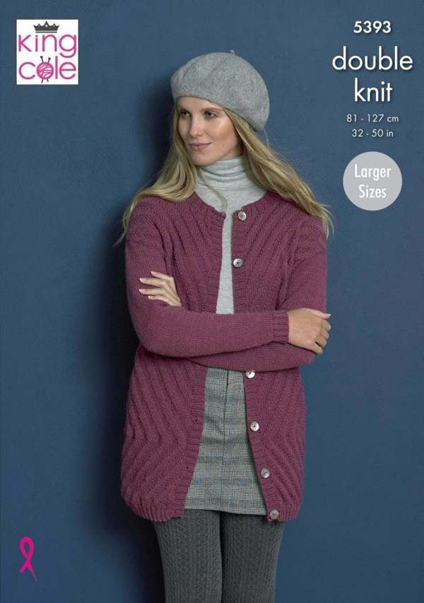 King Cole Luxury Merino DK Knitting Pattern 5393, Cardigans, Scarves, Headwear for Women, 32 - 50 Inches