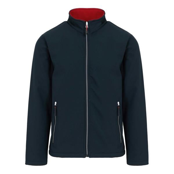 Regatta Professional Mens Plain Double Layered Soft Shell Jacket - Navy/Classic Red - 