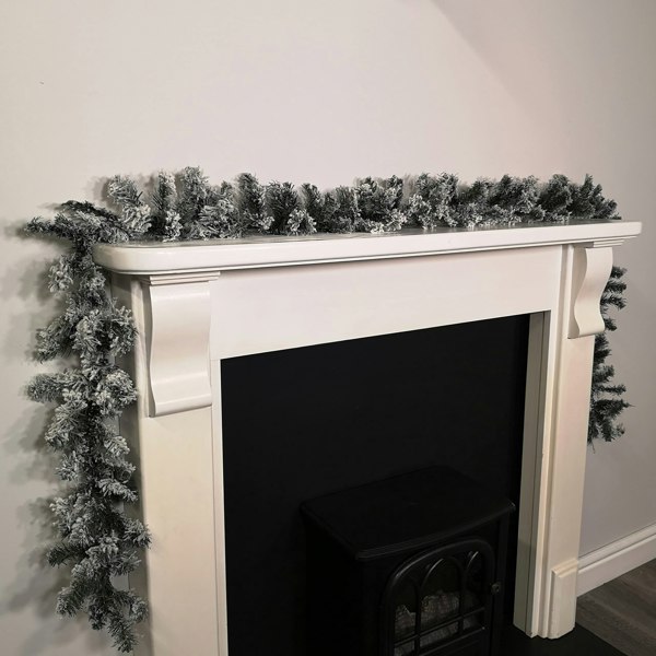 Samuel Alexander 9ft (2.7m) Premier Christmas Snow Flocked Woodcote Fir Garland
