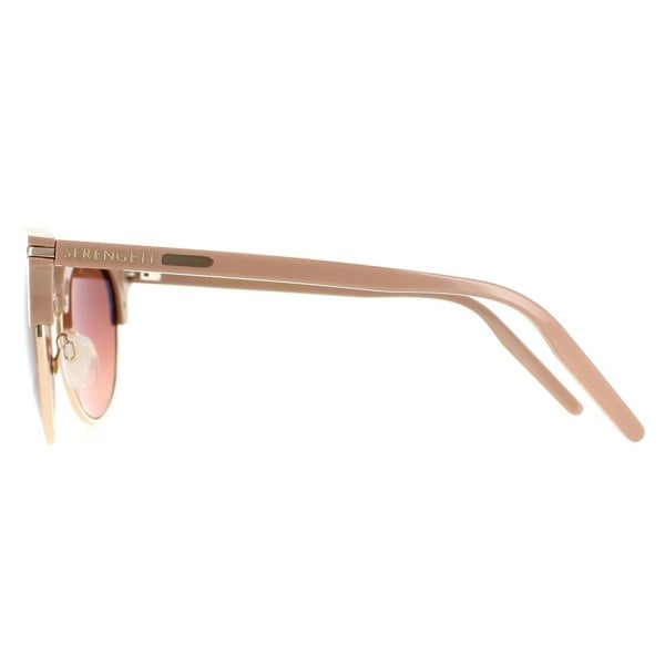 Serengeti Sunglasses Lela 8940 Shiny Rose Gold Polarized Drivers Gradient Brown