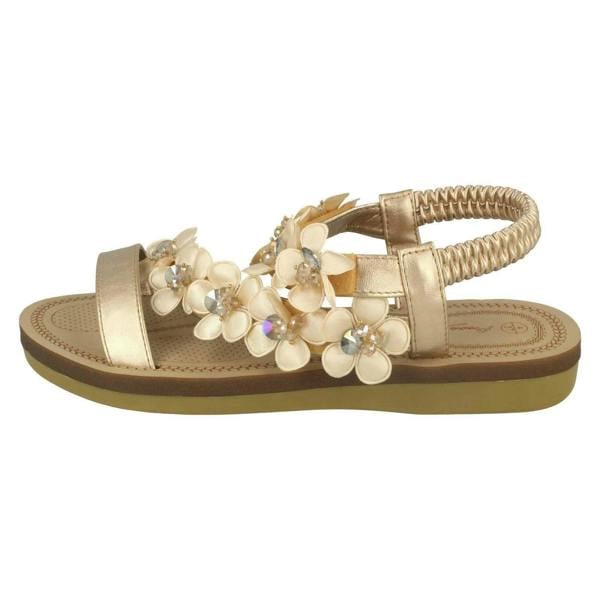 Anne Michelle Ladies Anne Michelle Flower Trim Sandals