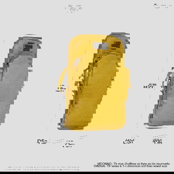 Assots London 'SARAH' Yellow Vintage Natural Grain Leather Mini Crossbody Bag