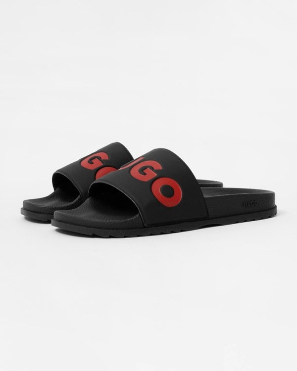HUGO Match Mens Slides With Logo Strap NOS - Black 001