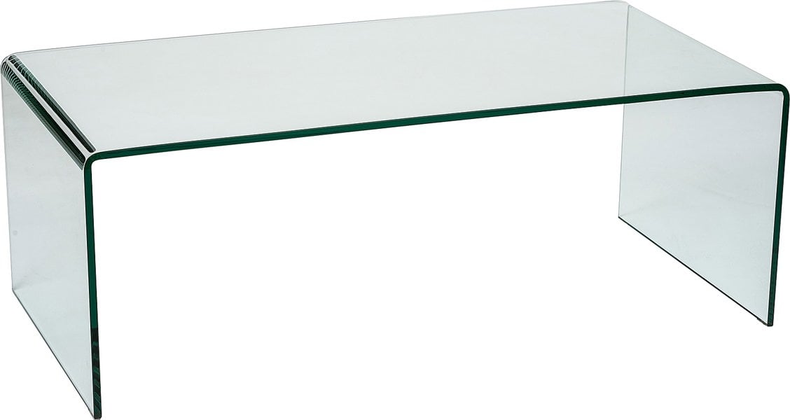 That's Furniture Nova Curved Clear Glass Coffee Table for Living Room