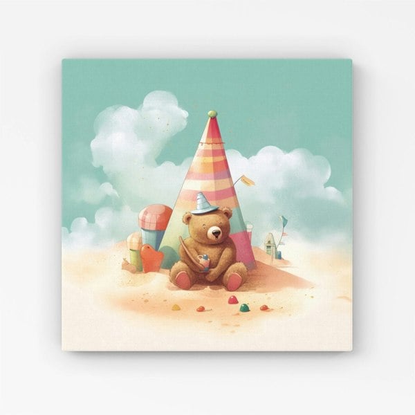 Warren Reed A Bear On A Beach Holiday Canvas