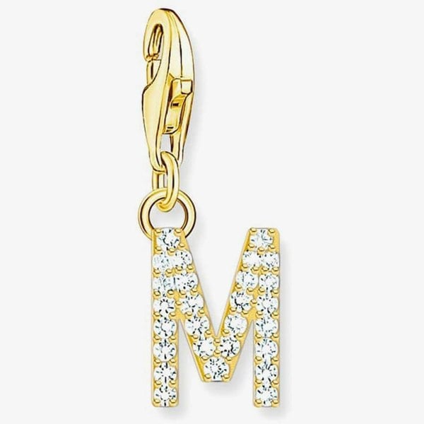 THOMAS SABO Gold Plated Cubic Zirconia Letter M Charm 1976-414-14
