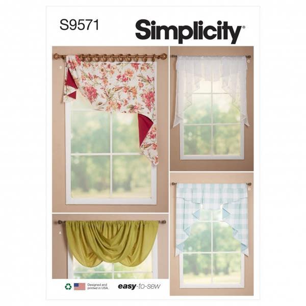 Simplicity Sewing Pattern 9571, Curtains OS (One Size Only) - Easy