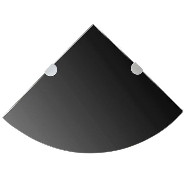 Berkfield Corner Shelves 2 pcs with Chrome Supports Glass Black 25x25 cm