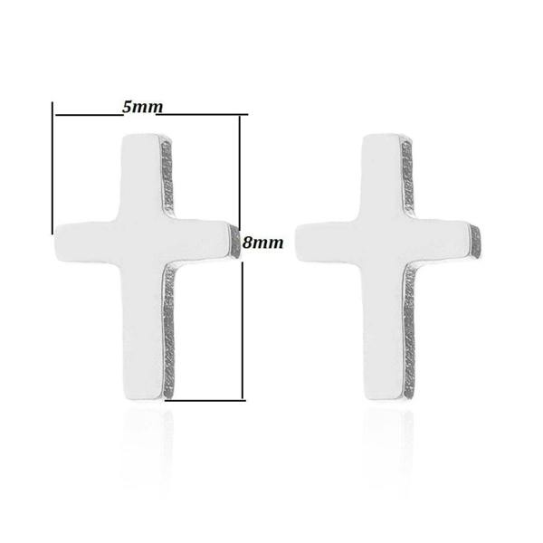 Aye Do Gifts Small Silver Cross Stud Earrings - Christening Gift