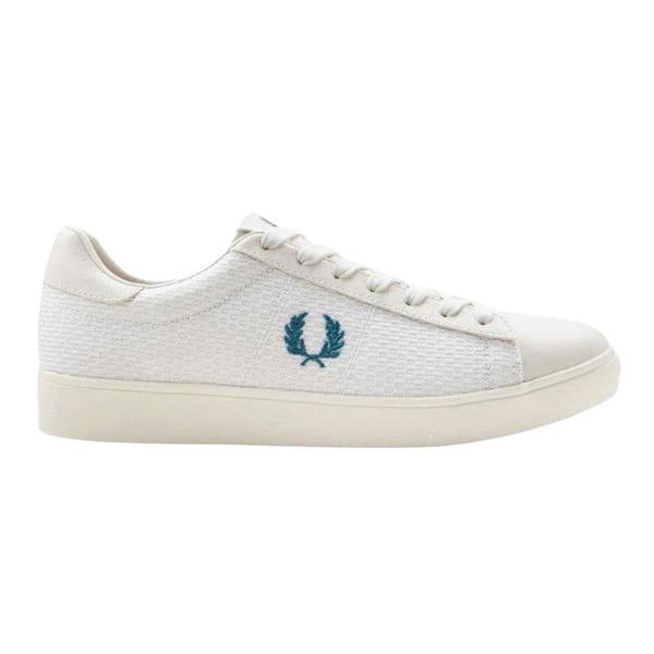 Fred Perry Mens Laurel Wreath Logo Leather Trainers - White - 