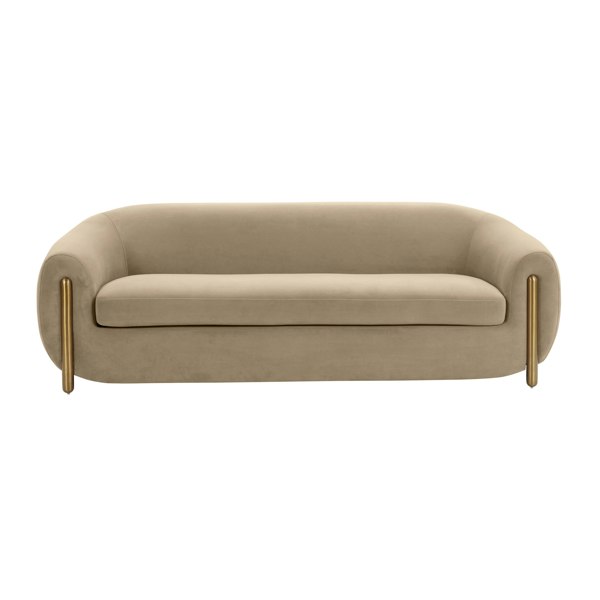 Furniture Edit Lina Cafe Au Lait Brown Velvet Sofa