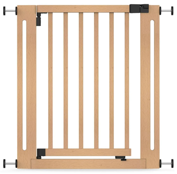Safetots Wooden Elegance Gate, Natural, 71cm - 79cm, Pressure Fit Safety Gate, Baby Gate for Stairs and Doors, Easy Installation