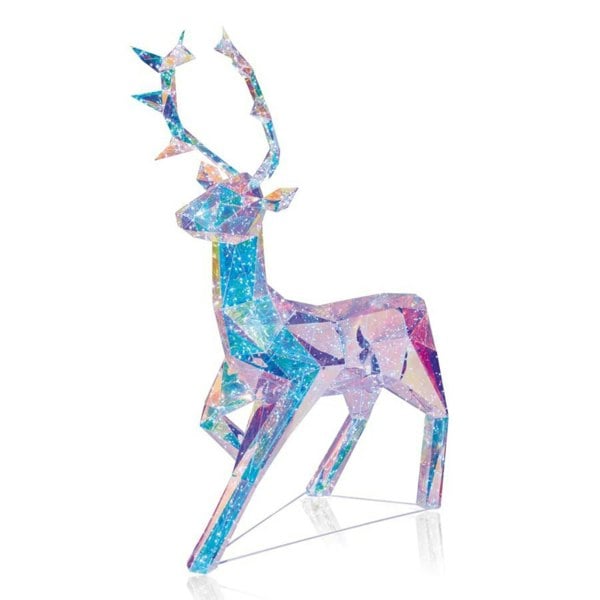 Samuel Alexander 1.4m Light up Standing Dreamlights Iridescent Christmas Stag with 600 White LEDs