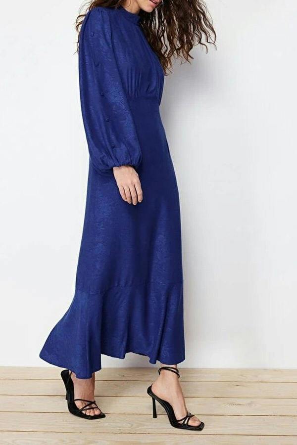 WOVCOR Jacquard Floral Woven Dress