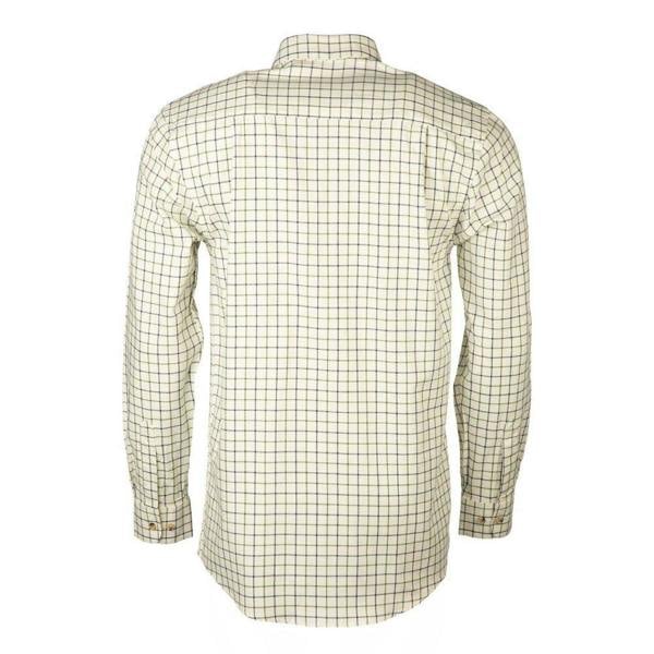 Rear view of the Rydale Lockington Men's Country Check Shirt in Green and Navy