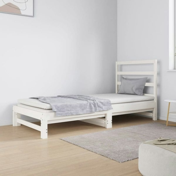 Berkfield Pull-out Day Bed White 2x(90x190) cm Solid Wood Pine
