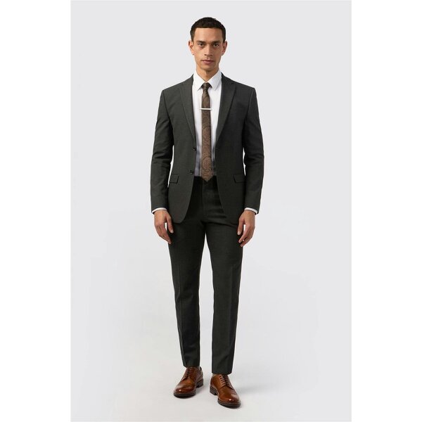 Limehaus Slim Fit Charcoal Stretch Jacket