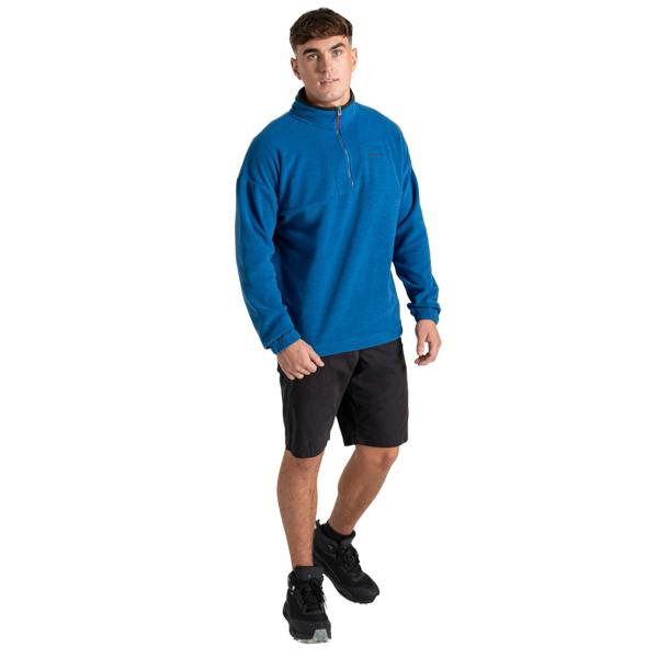 Craghoppers Mens Esk Colour Block Melange Half Zip Fleece Top - Fresh Blue - 