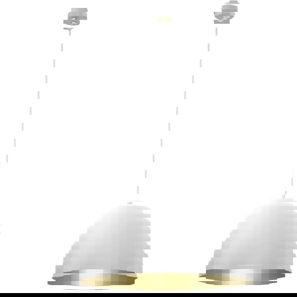 Milagro Beta Hand Made Designer Pendant Lamp 45cm 1xE27 In Matt White With Gold Interior